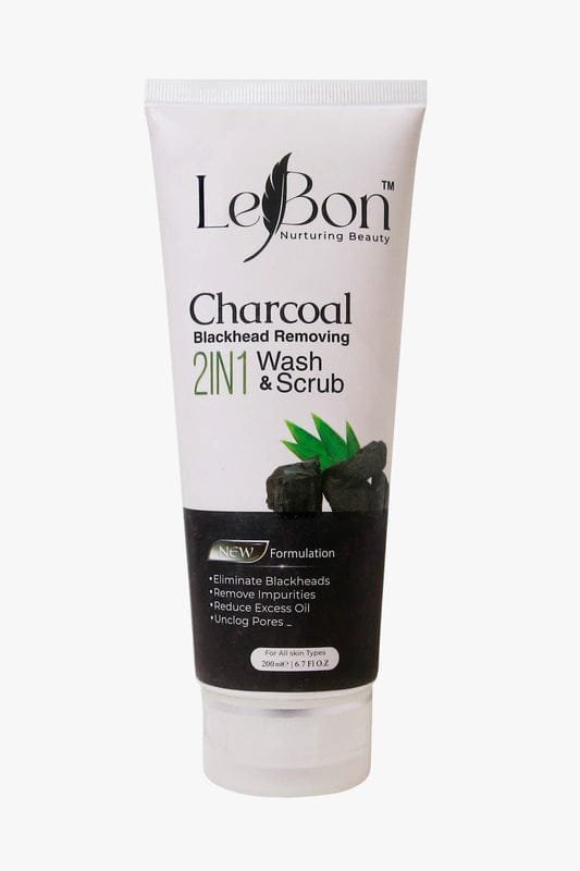 Lebon Charcoal Blackhead Removal 2-in-1 Wash & Scrub – 200ml